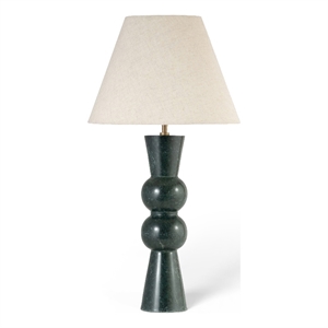 Meridian Furniture Pietra Green Genuine Marble Base And Linen Shade Table Lamp