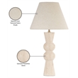 Meridian Furniture Pietra Travertine Base And Linen Shade Table Lamp