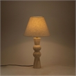Meridian Furniture Pietra Travertine Base And Linen Shade Table Lamp