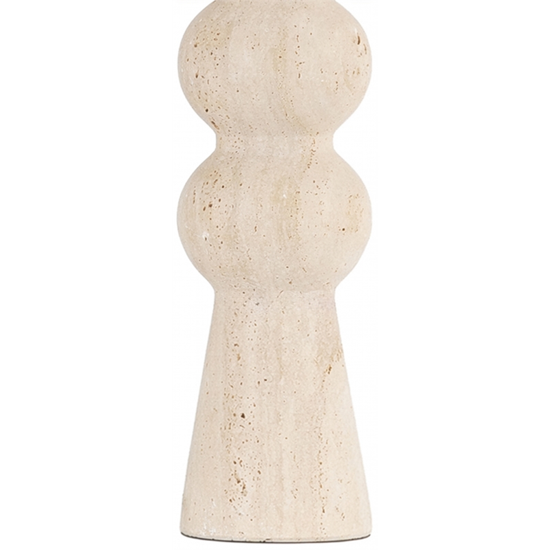 Meridian Furniture Pietra Travertine Base And Linen Shade Table Lamp