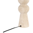 Meridian Furniture Pietra Travertine Base And Linen Shade Table Lamp