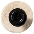 Meridian Furniture Pietra Travertine Base And Linen Shade Table Lamp