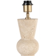 Meridian Furniture Pietra Travertine Base And Linen Shade Table Lamp