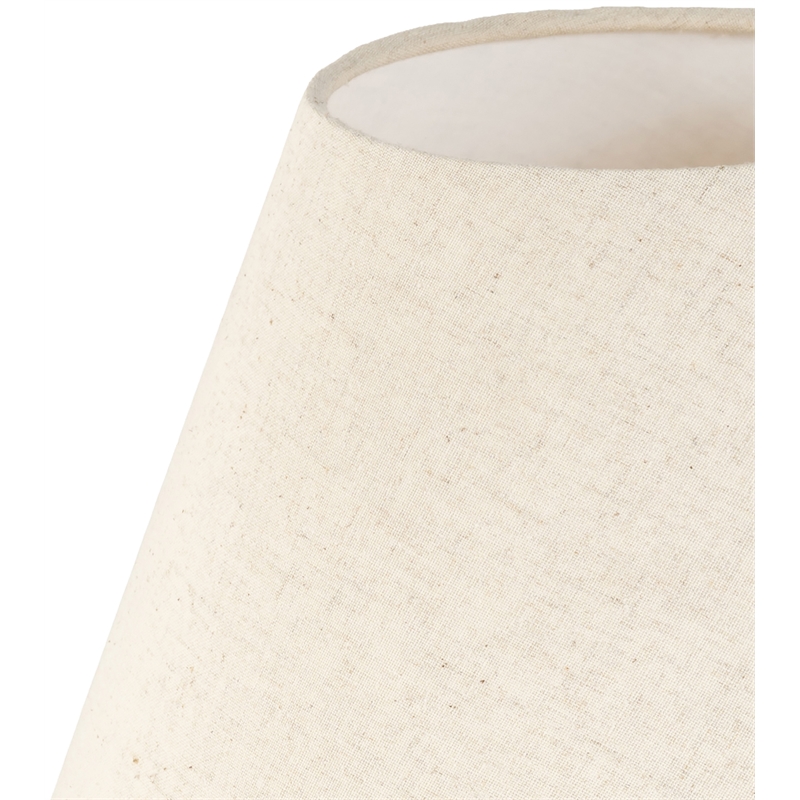 Meridian Furniture Pietra Travertine Base And Linen Shade Table Lamp