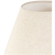Meridian Furniture Pietra Travertine Base And Linen Shade Table Lamp
