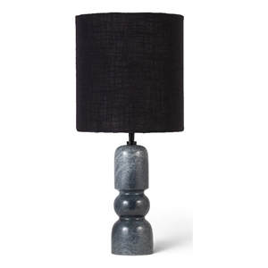 Meridian Furniture Paros Black Genuine Marble Base And Cotton Shade Table Lamp
