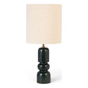 Meridian Furniture Paros Green Genuine Marble Base And Cotton Shade Table Lamp