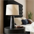 Meridian Furniture Dolomia Black Genuine Marble Base And Cotton Shade Table Lamp