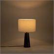 Meridian Furniture Dolomia Black Genuine Marble Base And Cotton Shade Table Lamp