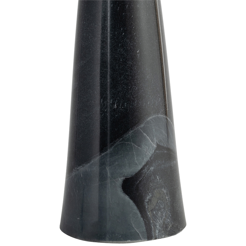 Meridian Furniture Dolomia Black Genuine Marble Base And Cotton Shade Table Lamp
