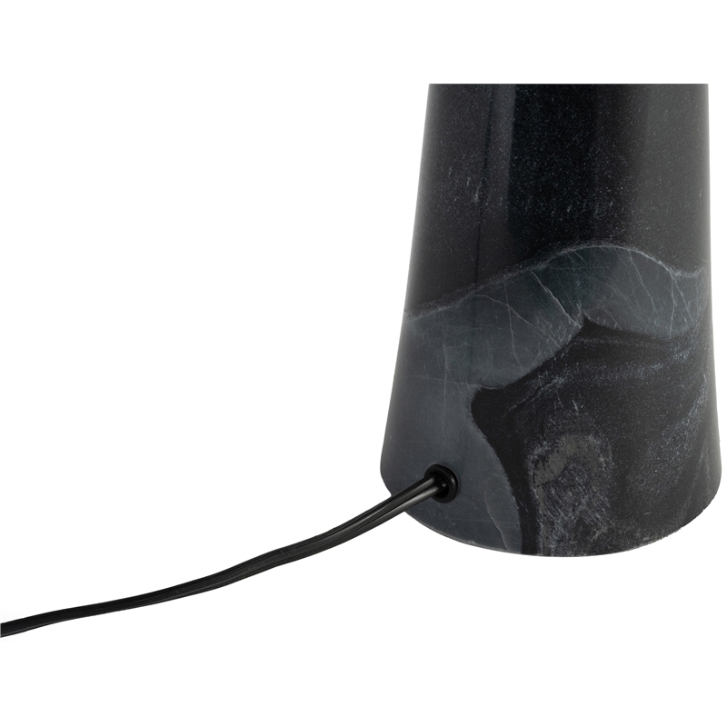 Meridian Furniture Dolomia Black Genuine Marble Base And Cotton Shade Table Lamp
