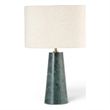 Meridian Furniture Dolomia Green Genuine Marble Base And Cotton Shade Table Lamp