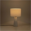 Meridian Furniture Dolomia White Genuine Marble Base And Cotton Shade Table Lamp