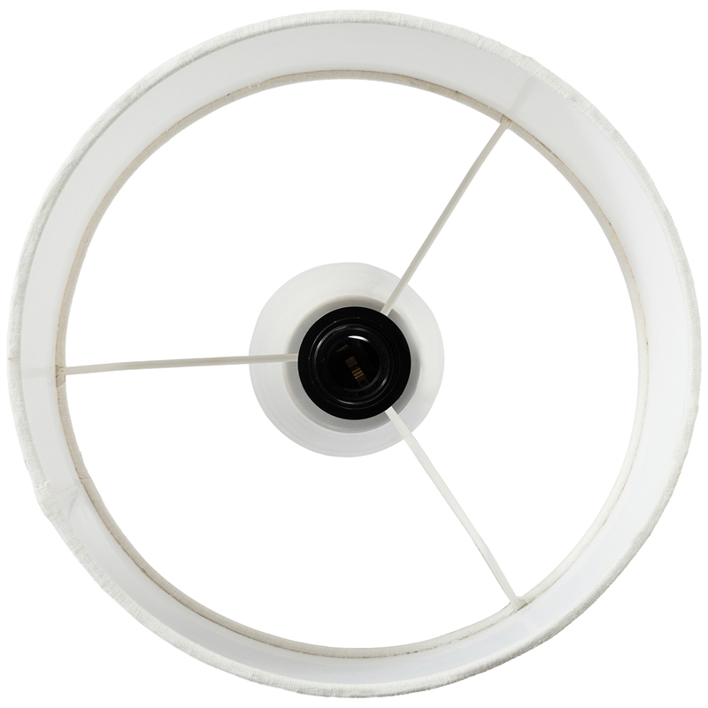 Meridian Furniture Dolomia White Genuine Marble Base And Cotton Shade Table Lamp