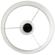 Meridian Furniture Dolomia White Genuine Marble Base And Cotton Shade Table Lamp