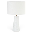 Meridian Furniture Dolomia White Genuine Marble Base And Cotton Shade Table Lamp