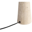 Meridian Furniture Dolomia Travertine Base And Linen Shade Table Lamp