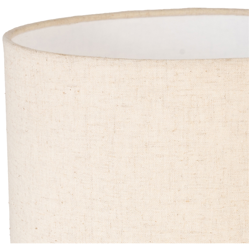Meridian Furniture Dolomia Travertine Base And Linen Shade Table Lamp