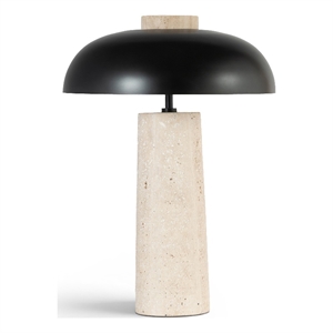 Meridian Furniture Arcadia Travertine Base And Iron Shade Table Lamp