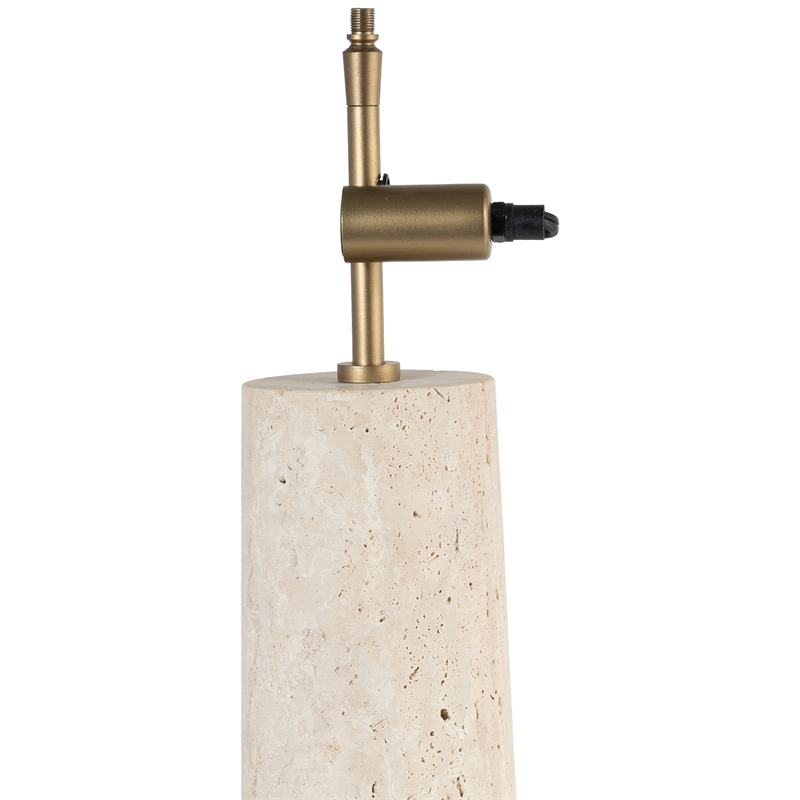 Meridian Furniture Arcadia Travertine Base And Iron Shade Table Lamp