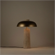 Meridian Furniture Arcadia Travertine Base And Iron Shade Table Lamp