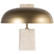 Meridian Furniture Arcadia Travertine Base And Iron Shade Table Lamp