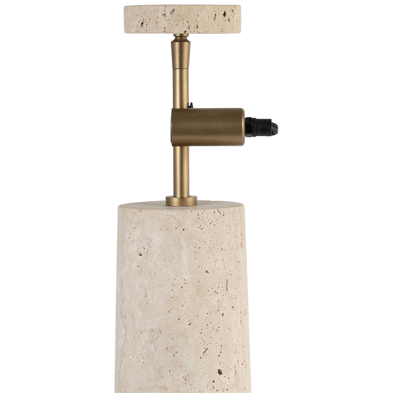 Meridian Furniture Arcadia Travertine Base And Iron Shade Table Lamp