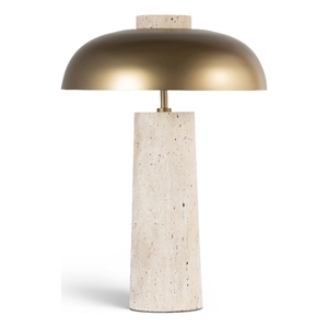 Meridian Furniture Arcadia Travertine Base And Iron Shade Table Lamp