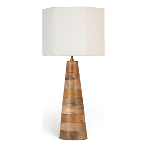 Meridian Furniture Juniper Natural Mango Wood Base And Cotton Shade Table Lamp