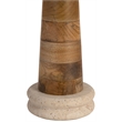 Meridian Furniture Palea Travertine / Mango Wood Base And Linen Shade Table Lamp