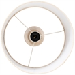 Meridian Furniture Palea Travertine / Mango Wood Base And Linen Shade Table Lamp