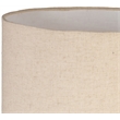 Meridian Furniture Palea Travertine / Mango Wood Base And Linen Shade Table Lamp