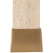 Meridian Furniture Vellara Travertine Base And Linen Shade Table Lamp