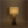Meridian Furniture Vellara Travertine Base And Linen Shade Table Lamp