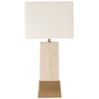 Meridian Furniture Vellara Travertine Base And Linen Shade Table Lamp