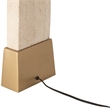 Meridian Furniture Vellara Travertine Base And Linen Shade Table Lamp