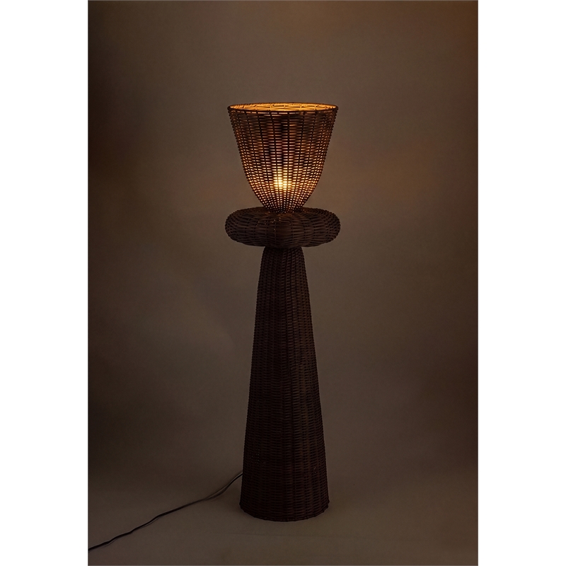 Meridian Furniture Kindred Brown Rattan Floor Lamp