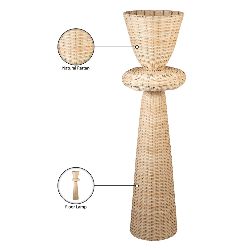 Meridian Furniture Kindred Natural Rattan Floor Lamp