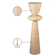 Meridian Furniture Kindred Natural Rattan Floor Lamp
