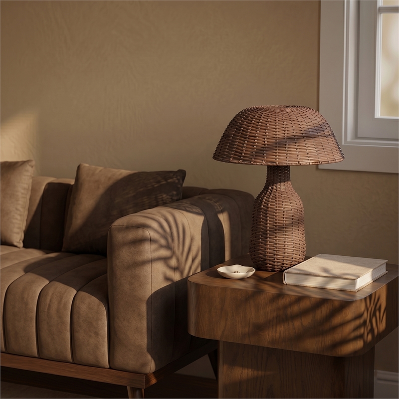 Meridian Furniture Havana Brown Rattan Table Lamp