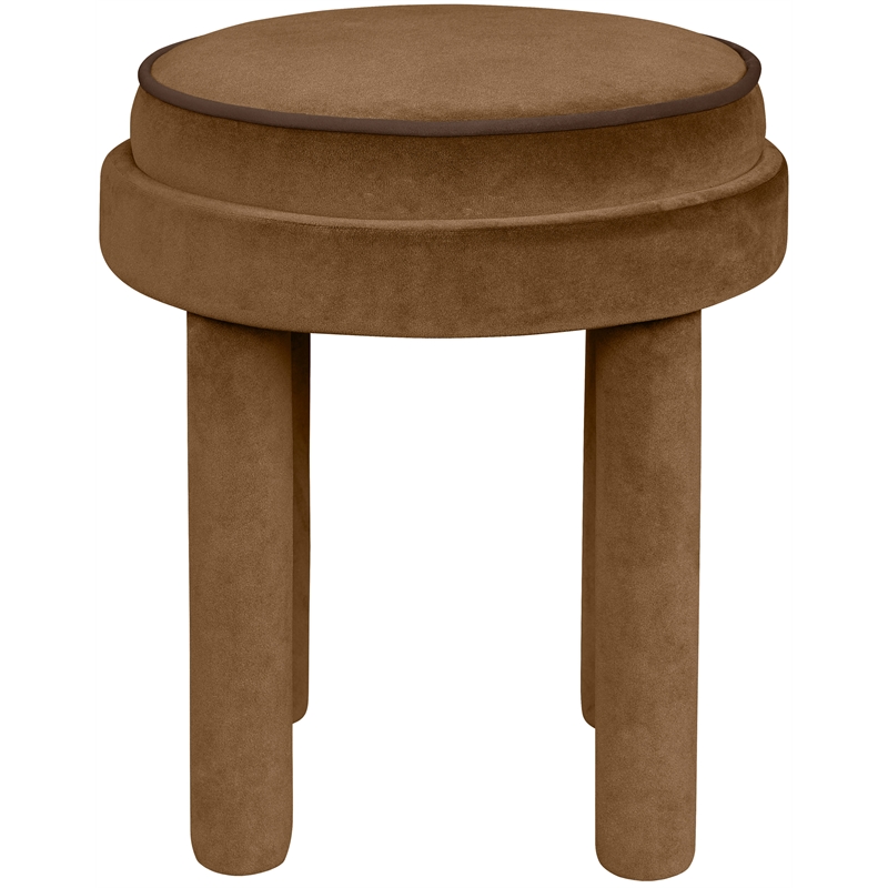 Meridian Furniture Velin Saddle Velvet Upholstered Ottoman / Stool
