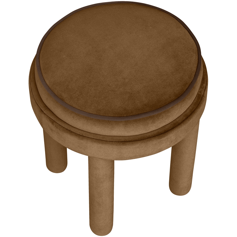 Meridian Furniture Velin Saddle Velvet Upholstered Ottoman / Stool