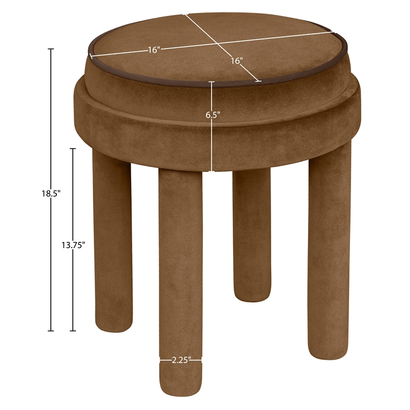 Meridian Furniture Velin Saddle Velvet Upholstered Ottoman / Stool