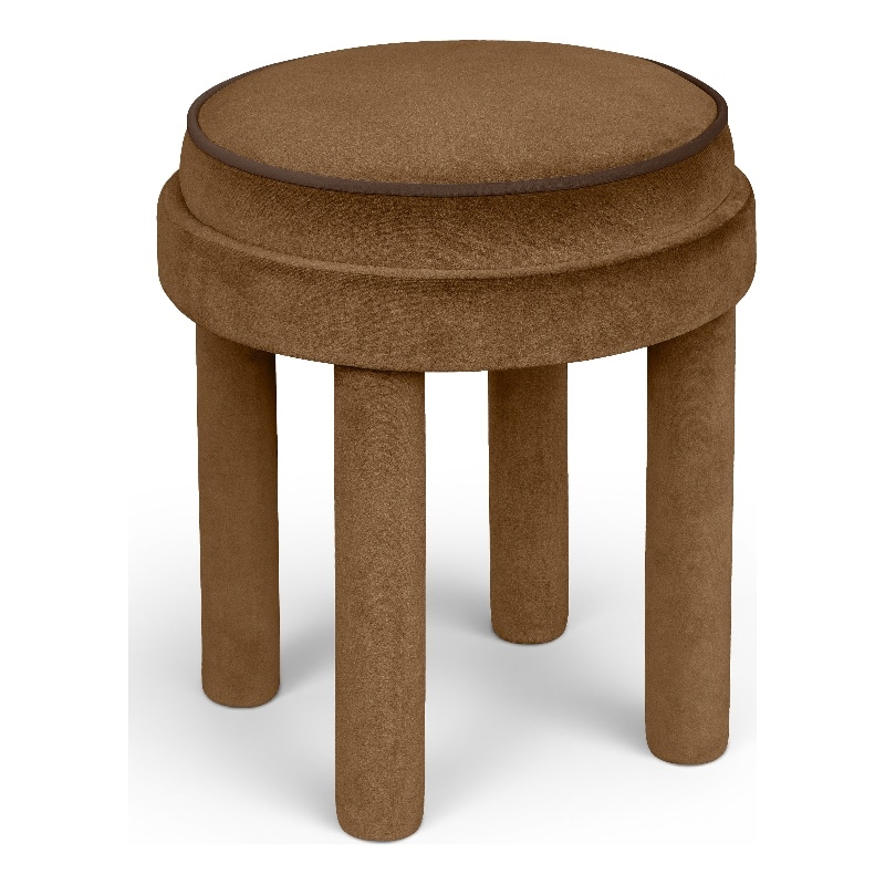 Meridian Furniture Velin Saddle Velvet Upholstered Ottoman / Stool