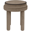 Meridian Furniture Velin Taupe Velvet Upholstered Ottoman / Stool