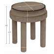 Meridian Furniture Velin Taupe Velvet Upholstered Ottoman / Stool