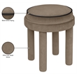 Meridian Furniture Velin Taupe Velvet Upholstered Ottoman / Stool