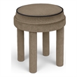 Meridian Furniture Velin Taupe Velvet Upholstered Ottoman / Stool