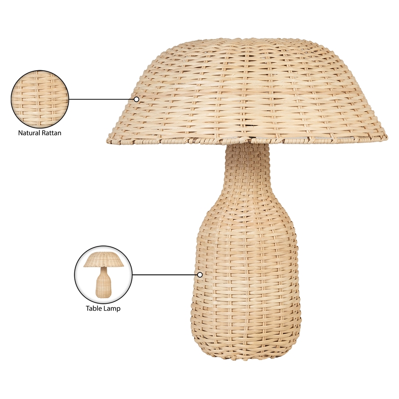 Meridian Furniture Havana Natural Rattan Table Lamp