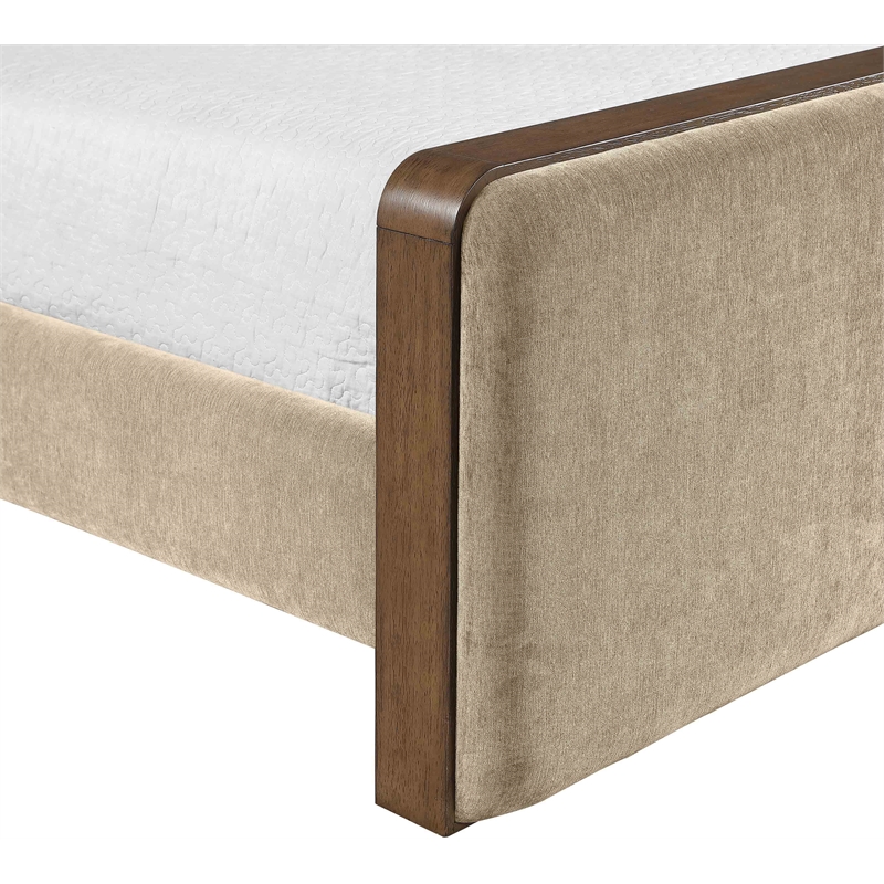 Meridian Furniture Dalton Beige Fabric Upholstered Full Bed